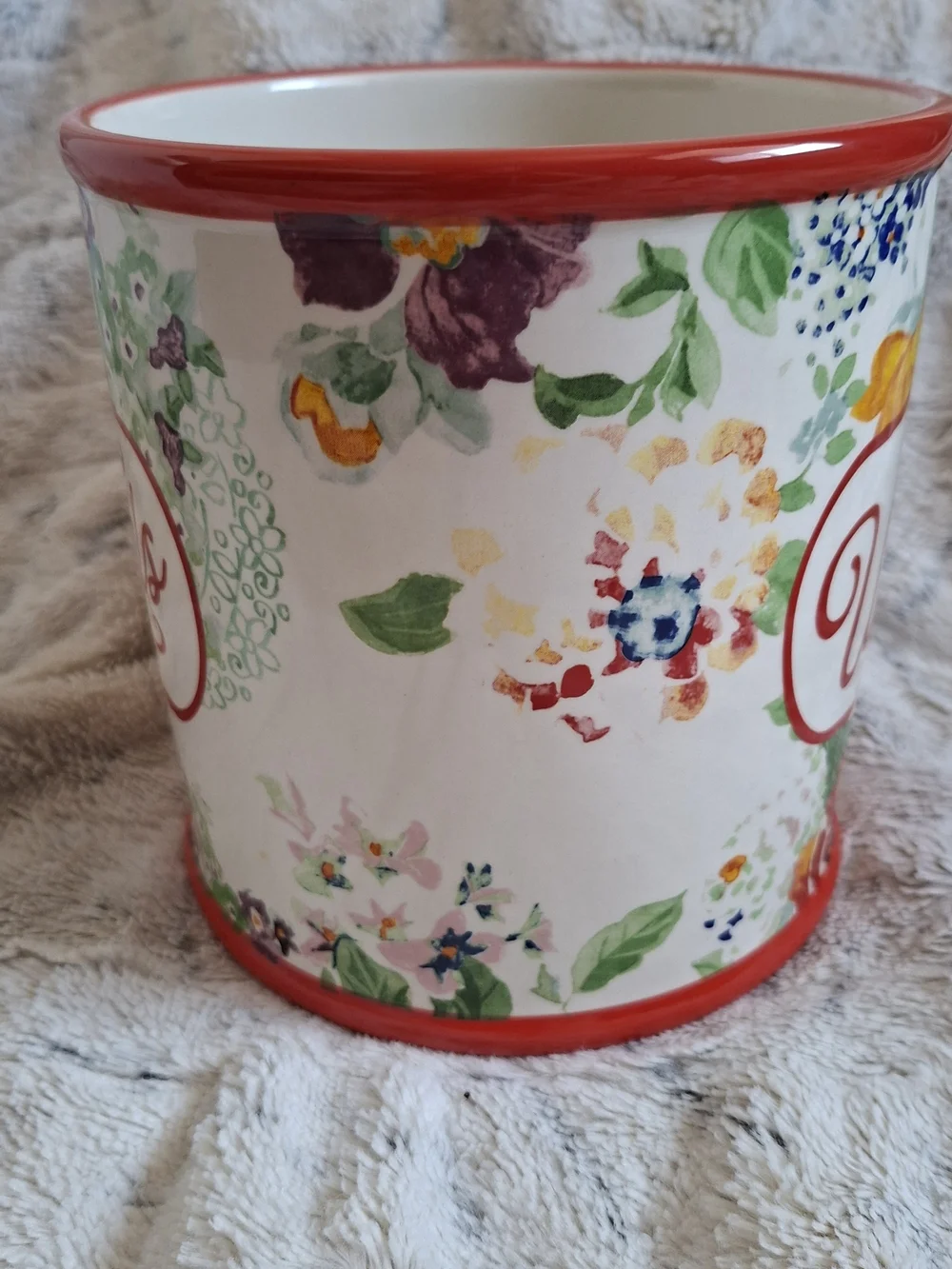 The Pioneer Woman Country Garden Stoneware Utensil Holder, 7 inch